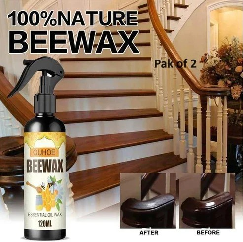 Furniture Polish Natural Micro-Molecularized Beeswax Spray, and Cleaner for Wood (Pack of 2)